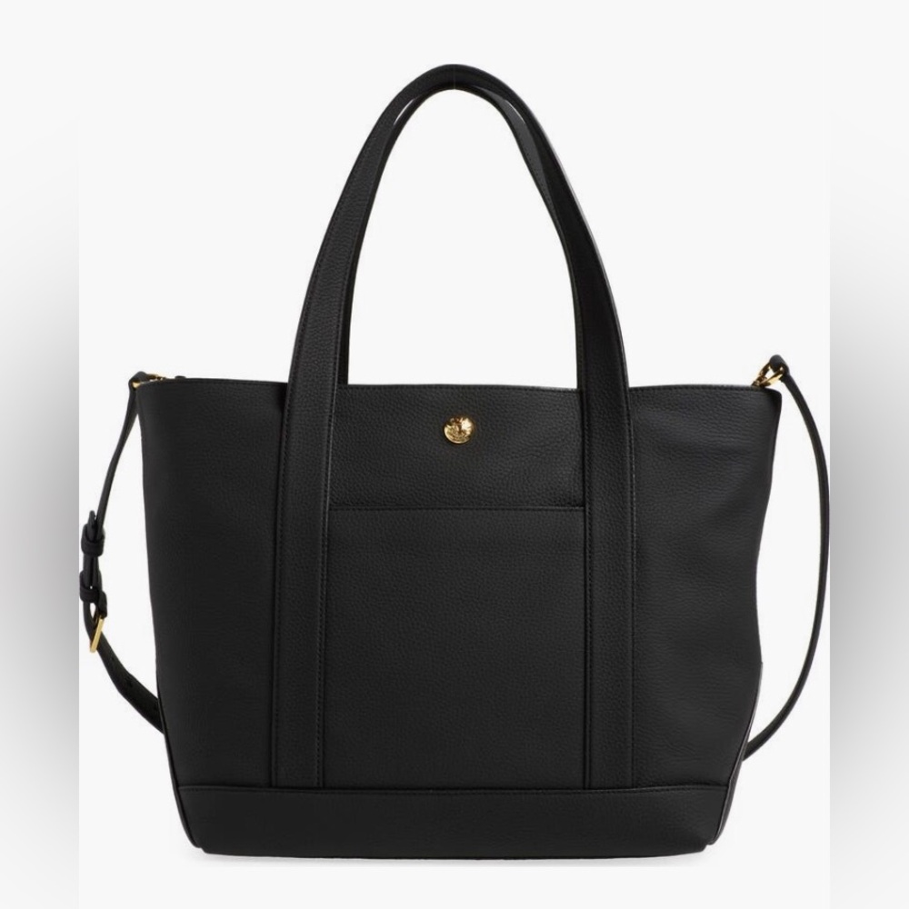 NWT $648 Veronica Beard Goody Grand Leather Tote Bag in Black!